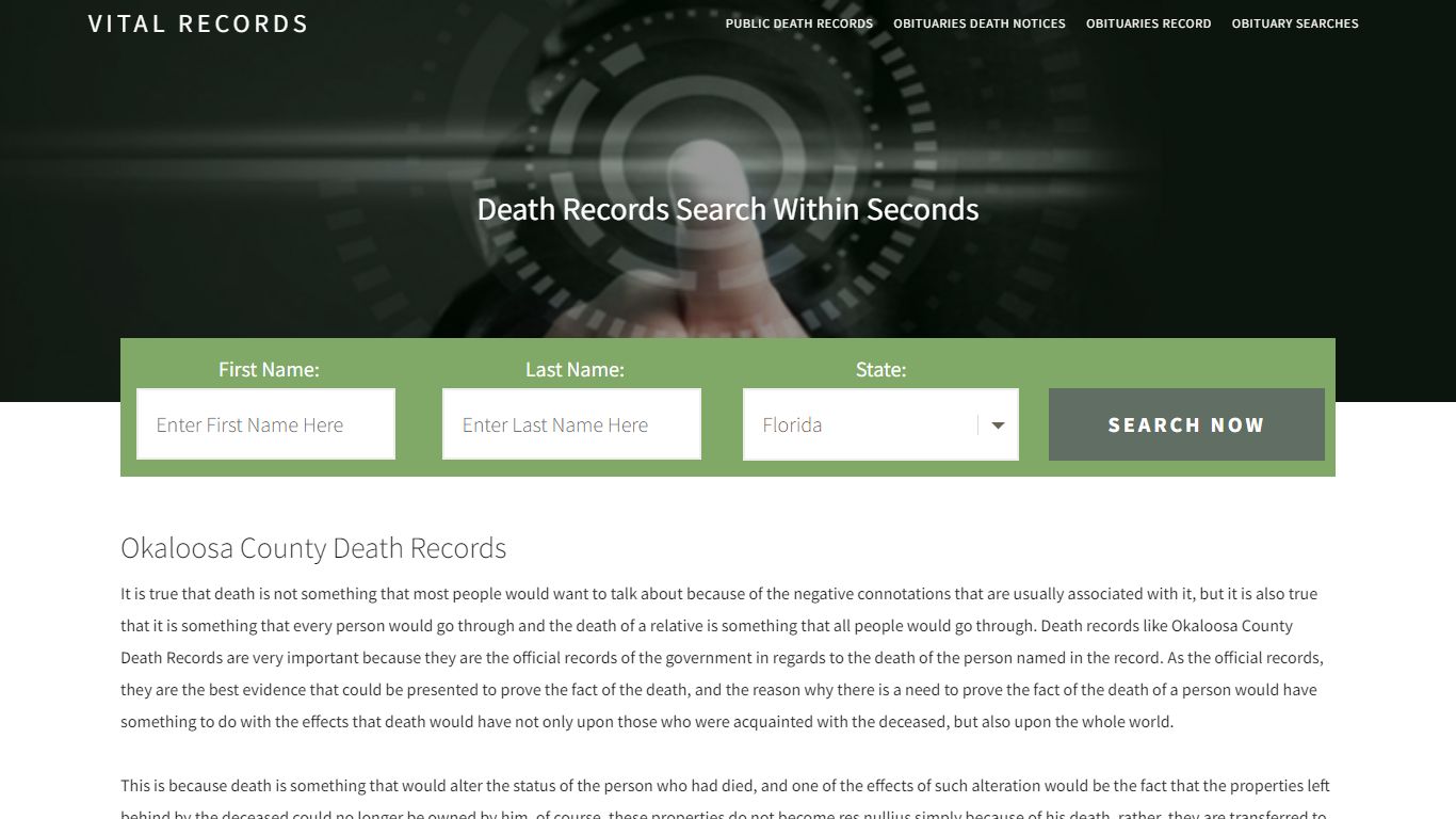 Okaloosa County Death Records |Enter Name and Search|14 ...